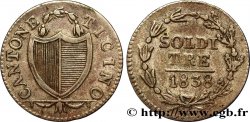 SCHWEIZ -  KANTON TESSIN 3 Soldi - Canton du Tessin 1838 