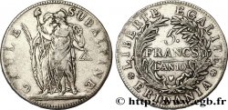 ITALIE - RÉPUBLIQUE SUBALPINE 5 Francs Gaule Subalpine figures allégoriques de la Gaule Subalpine et de la France 1801 an 10 Turin