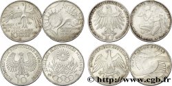 GERMANIA Lot de quatre 10 Mark XXe J.O. Munich 1972 