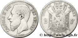 BELGIQUE 2 Francs Léopold II légende française 1867 