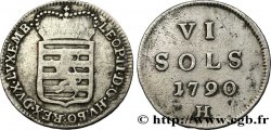 LUXEMBOURG 6 Sols emblème frappe au nom de Léopold II 1790 Günzburg TB+ 