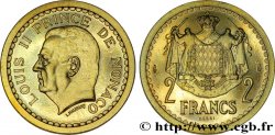MONACO Essai de 2 Francs bronze-aluminium Louis II (1943) Paris