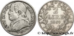 VATICAN ET ÉTATS PONTIFICAUX 2 Lire Pie IX an XXII 1867 Rome