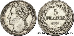 BELGIQUE 5 Francs Léopold Ier tête laurée 1849 