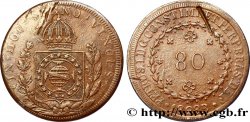BRASIL 80 Réis Pierre Ier du Brésil 1828 Bahia