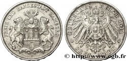 GERMANIA - LIBERA CITTA DE AMBURGO 3 Mark blason de Hambourg / aigle 1911 Hambourg - J