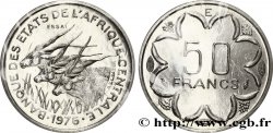 ESTADOS DE ÁFRICA CENTRAL Essai de 50 Francs antilopes lettre ‘D’ Gabon 1976 Paris