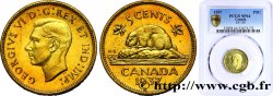 CANADA - GEORGES VI Essai de frappe 5 Cents Laiton 1937 -