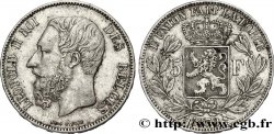 BÉLGICA 5 Francs Léopold II / Écu couronné 1870 