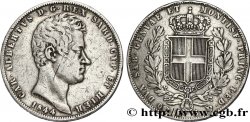 ITALIA - REINO DE CERDEÑA 5 Lire Charles Albert, roi de Sardaigne 1844 Gênes