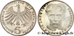 ALEMANIA 5 Mark aigle héraldique / Albert Schweitzer 1975 Karlsruhe - G