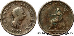 REINO UNIDO 1/2 Penny Georges III tête laurée 1807 