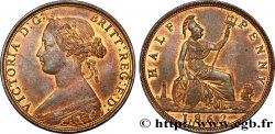 REINO UNIDO 1/2 Penny Victoria “Bun Head” 1862 