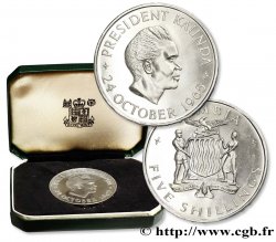ZAMBIA 5 Shillings Président Kaunda / emblème 1965 