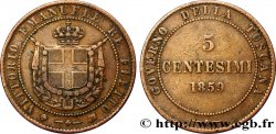 ITALIA - TOSCANA 5 Centesimi Gouvernement de la Toscane, Victor Emmanuel, armes de Savoie 1859 Birmingham