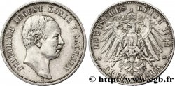 ALEMANIA - SAJONIA 3 Mark Royaume de Saxe Frédéric Auguste III / aigle 1911 Muldenhütten - E