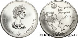 CANADA 10 Dollars JO Montréal 1976 carte du Monde / Elisabeth II 1973 
