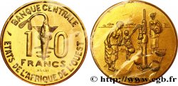 WEST AFRICAN STATES (BCEAO) Essai de 10 Francs masque / femme et enfants au puits 1981 Paris