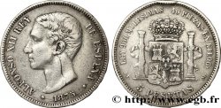 SPAIN 5 Pesetas Alphonse XII 1875 Madrid
