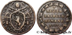 VATICAN AND PAPAL STATES Mezzo Baiocco 1829 Rome XF 