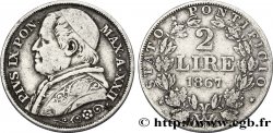 VATICAN ET ÉTATS PONTIFICAUX 2 Lire Pie IX an XXII 1867 Rome