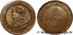 VATICAN ET ÉTATS PONTIFICAUX 1/2 Soldo 1867 Rome