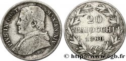 VATICAN ET ÉTATS PONTIFICAUX 20 Baiocchi 1860 Rome