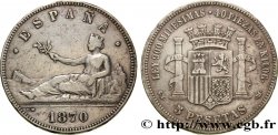 SPAIN 5 Pesetas 1870 Madrid