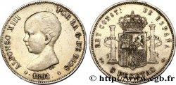 ESPAGNE 5 Pesetas Alphonse XIII 1er type 1891 Madrid