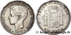 PHILIPPINEN 1 Peso Alphonse XIII 1897 Madrid