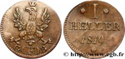 ALLEMAGNE - VILLE LIBRE DE FRANCFORT 1 Heller aigle - ville libre de Francfort 1819 Francfort