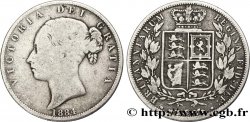 ROYAUME-UNI 1/2 Crown Victoria tête jeune 1884 