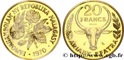MADAGASCAR Essai de 20 Francs - 4 Ariary buffle / fleurs 1970 Paris