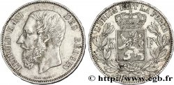 BELGIQUE 5 Francs Léopold II tranche position B 1873 
