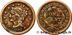 ÉTATS-UNIS D AMÉRIQUE 1 Cent Liberté “Braided Hair” 1851 Philadelphie
