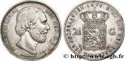 NETHERLANDS 2 1/2 Gulden Guillaume III 1874 Utrecht XF 