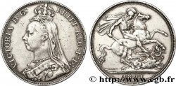 REINO UNIDO 1 Crown Victoria buste du jubilé / St Georges terrassant le dragon 1891 