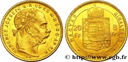 UNGARN 20 Francs or ou 8 Forint, 2e type François-Joseph Ier 1886 Kremnitz