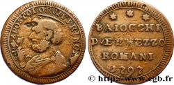 VATICAN ET ÉTATS PONTIFICAUX 2 1/2 Baiocchi St Pierre 1797 Rome