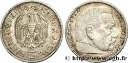 DEUTSCHLAND 5 Reichsmark Maréchal Paul von Hindenburg 1936 Muldenhütten - E
