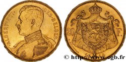 BELGIUM 20 Francs or Albert Ier tête nue légende française, tranche position A 1914 