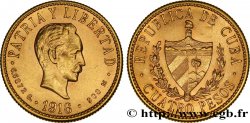 KUBA 4 Pesos emblème / José Marti 1916 Philadelphie