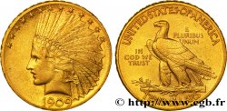 ESTADOS UNIDOS DE AMÉRICA 10 Dollars or  Indian Head , 2e type 1909 Philadelphie