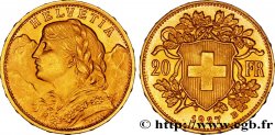 SVIZZERA  20 Francs or  Vreneli  jeune fille / croix suisse 1927 Berne - B