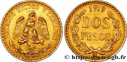 MEXIKO 2 Pesos or Aigle du Mexique 1919 Mexico