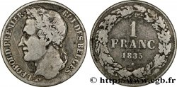 BELGIQUE 1 Franc Léopold Ier tête laurée 1835 Bruxelles