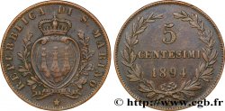 SAINT-MARIN 5 Centesimi 1894 Rome - R