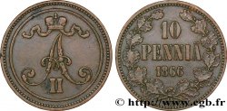 FINLANDIA 10 Pennia monogramme Alexandre II 1866 