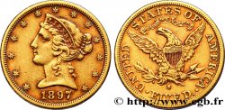 ÉTATS-UNIS D AMÉRIQUE 5 Dollars  Liberty  1897 San Francisco
