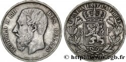 BELGIO 5 Francs Léopold II / Écu couronné 1870 